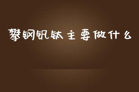 攀钢钒钛主要做什么_https://www.fansifence.com_中国国际期货_第1张