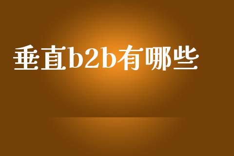 垂直b2b有哪些_https://www.fansifence.com_中国国际期货_第1张
