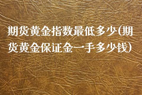 期货黄金指数最低多少(期货黄金保证金一手多少钱)_https://www.fansifence.com_国际期货_第1张