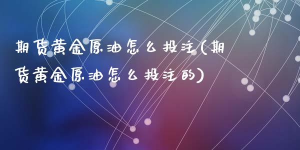 期货黄金原油怎么投注(期货黄金原油怎么投注的)_https://www.fansifence.com_国际期货_第1张
