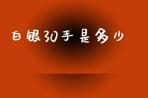 白银30手是多少_https://www.fansifence.com_中国国际期货_第1张