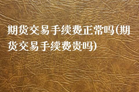 期货交易手续费正常吗(期货交易手续费贵吗)_https://www.fansifence.com_中国国际期货_第1张