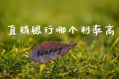 直销银行哪个利率高_https://www.fansifence.com_国际期货行情_第1张