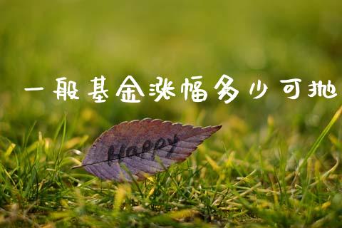 一般基金涨幅多少可抛_https://www.fansifence.com_国际期货行情_第1张