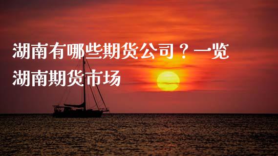 湖南有哪些期货公司？一览湖南期货市场_https://www.fansifence.com_国际期货行情_第1张