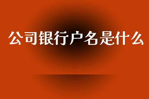 公司银行户名是什么_https://www.fansifence.com_恒指交易时间_第1张