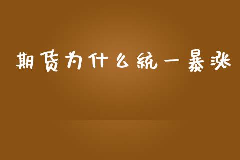 期货为什么统一暴涨_https://www.fansifence.com_恒指交易时间_第1张