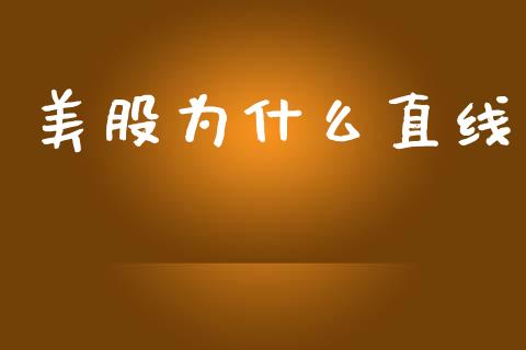 美股为什么直线_https://www.fansifence.com_国际期货_第1张