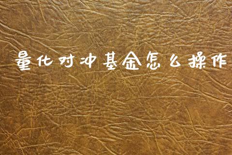 量化对冲基金怎么操作_https://www.fansifence.com_中国国际期货_第1张