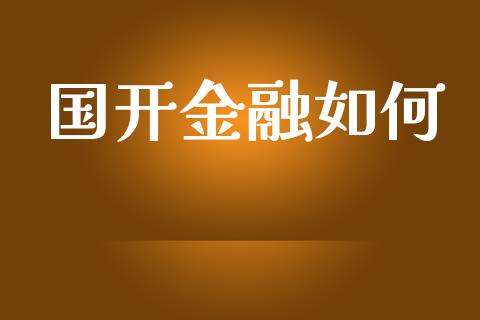 国开金融如何_https://www.fansifence.com_国际期货行情_第1张