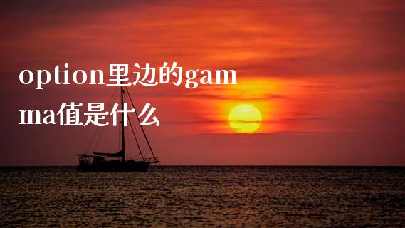 option里边的gamma值是什么_https://www.fansifence.com_中国国际期货_第1张