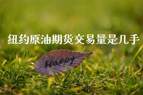 纽约原油期货交易量是几手_https://www.fansifence.com_中国国际期货_第1张