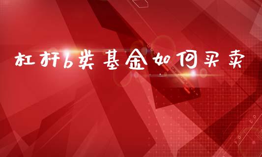 杠杆b类基金如何买卖_https://www.fansifence.com_国际期货行情_第1张