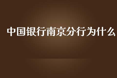 中国银行南京分行为什么_https://www.fansifence.com_恒指交易时间_第1张