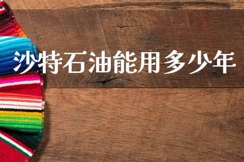 沙特石油能用多少年_https://www.fansifence.com_中国国际期货_第1张