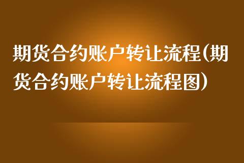 期货合约账户转让流程(期货合约账户转让流程图)_https://www.fansifence.com_国际期货_第1张