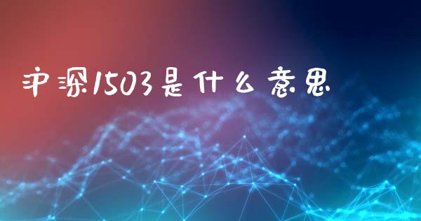 沪深1503是什么意思_https://www.fansifence.com_中国国际期货_第1张