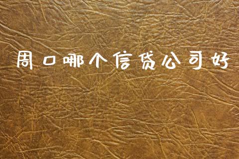 周口哪个信贷公司好_https://www.fansifence.com_国际期货行情_第1张