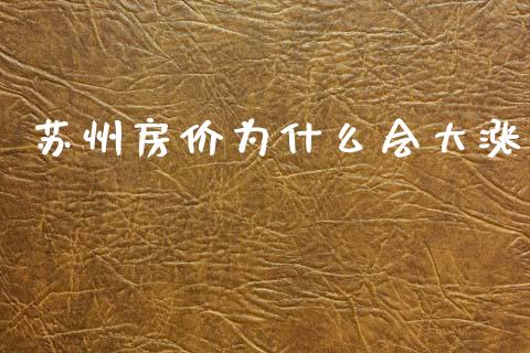 苏州房价为什么会大涨_https://www.fansifence.com_恒指交易时间_第1张