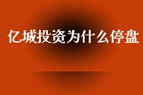 亿城投资为什么停盘_https://www.fansifence.com_恒指交易时间_第1张