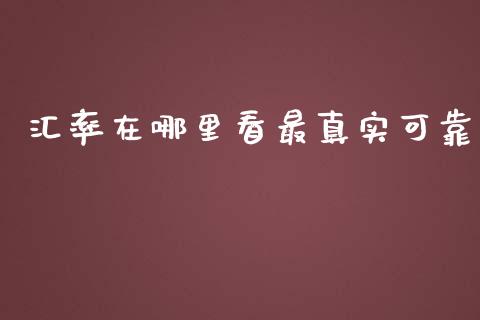 汇率在哪里看最真实可靠_https://www.fansifence.com_国际期货行情_第1张