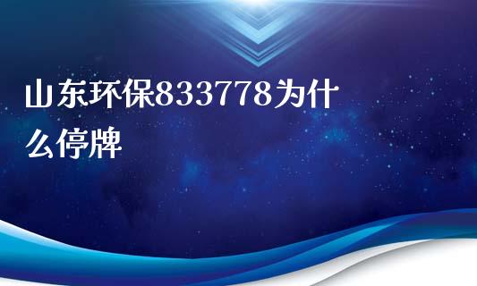 山东环保833778为什么停牌_https://www.fansifence.com_恒指交易时间_第1张