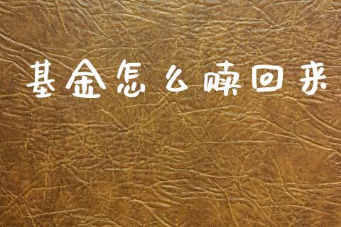 基金怎么赎回来_https://www.fansifence.com_中国国际期货_第1张