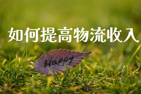 如何提高物流收入_https://www.fansifence.com_恒指交易时间_第1张