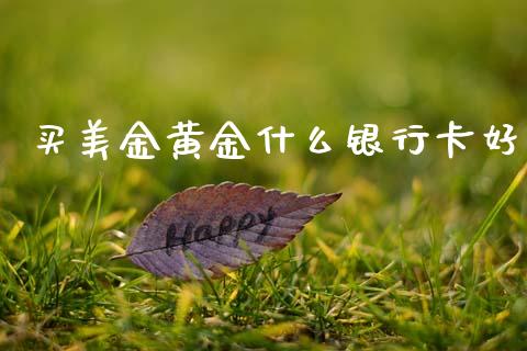 买美金黄金什么银行卡好_https://www.fansifence.com_国际期货行情_第1张