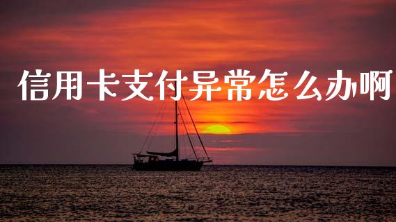 信用卡支付异常怎么办啊_https://www.fansifence.com_国际期货_第1张