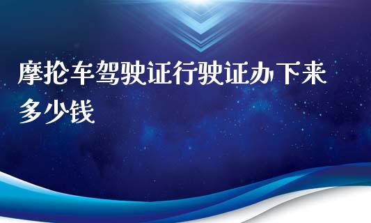 摩抡车驾驶证行驶证办下来多少钱_https://www.fansifence.com_恒指交易时间_第1张