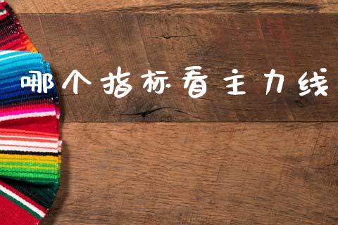 哪个指标看主力线_https://www.fansifence.com_国际期货_第1张