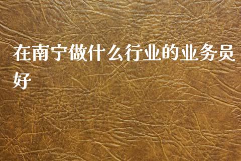 在南宁做什么行业的业务员好_https://www.fansifence.com_国际期货_第1张