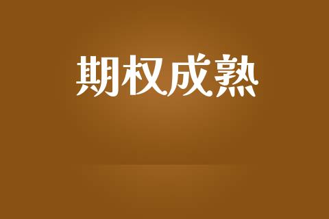 期权成熟_https://www.fansifence.com_国际期货_第1张