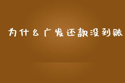 为什么广发还款没到账_https://www.fansifence.com_中国国际期货_第1张