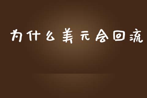 为什么美元会回流_https://www.fansifence.com_国际期货_第1张
