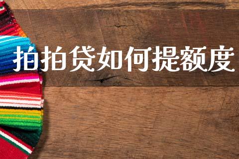 拍拍贷如何提额度_https://www.fansifence.com_中国国际期货_第1张